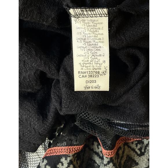 Scrapbook Women Midi Dress M Black Rayon Geometric A-Line Bohemian Embroidered - Picture 3 of 10